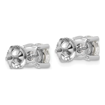 14K White Gold 2 ct tw 6.5mm Round Lab-Grown Diamond Stud Earrings – view 5