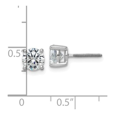 14K White Gold 2 ct tw 6.5mm Round Lab-Grown Diamond Stud Earrings – view 6