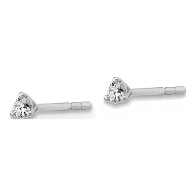 14K White Gold 1/10 ct tw 2.4mm Round Lab-Grown Diamond Stud Earrings – view 3
