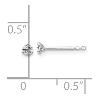 14K White Gold 1/10 ct tw 2.4mm Round Lab-Grown Diamond Stud Earrings – view 4