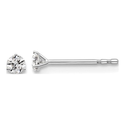 14K White Gold 1/10 ct tw 2.4mm Round Lab-Grown Diamond Stud Earrings