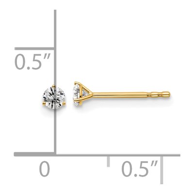 14K Yellow Gold 1/6 ct tw 2.6mm Round Lab-Grown Diamond Stud Earrings – view 4
