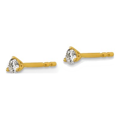 14K Yellow Gold 1/6 ct tw 2.6mm Round Lab-Grown Diamond Stud Earrings – view 4