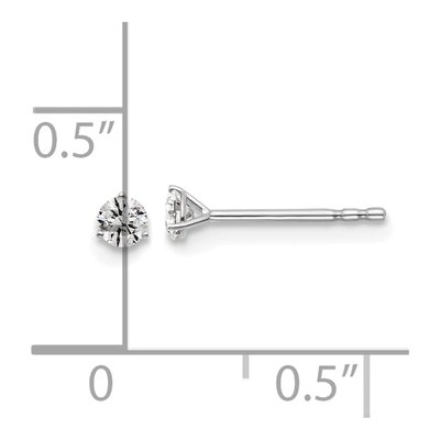 14K White Gold 1/6 ct tw 2.6mm Round Lab-Grown Diamond Stud Earrings – view 4