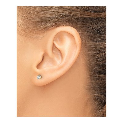 14K Yellow Gold 1/5 ct tw 3mm Round Lab-Grown Diamond Stud Earrings – view 4