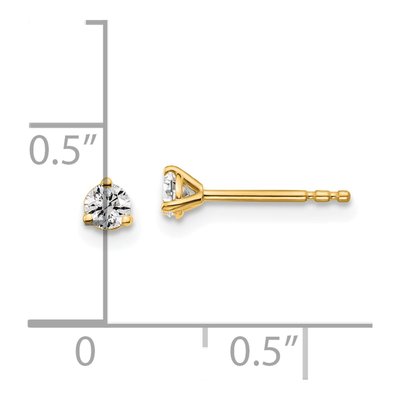 14K Yellow Gold 1/5 ct tw 3mm Round Lab-Grown Diamond Stud Earrings – view 6