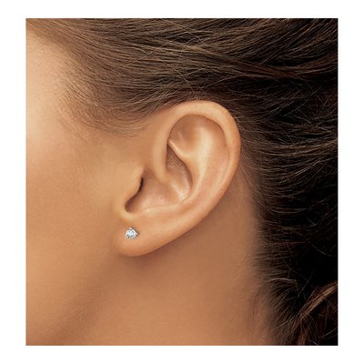 14K White Gold 1/5 ct tw 3mm Round Lab-Grown Diamond Stud Earrings – view 4