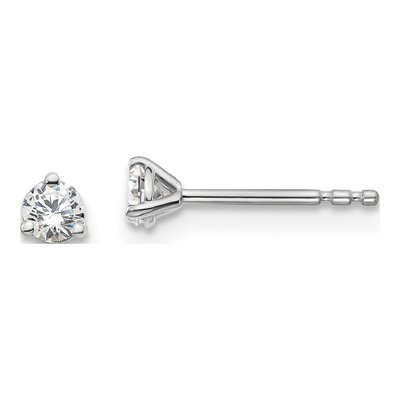 14K White Gold 1/5 ct tw 3mm Round Lab-Grown Diamond Stud Earrings