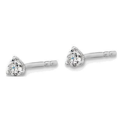 14K White Gold 1/5 ct tw 3mm Round Lab-Grown Diamond Stud Earrings – view 3