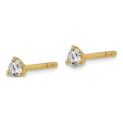 14K Yellow Gold 1/4 ct tw 3.2mm Round Lab-Grown Diamond Stud Earrings – view 4