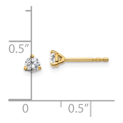 14K Yellow Gold 1/4 ct tw 3.2mm Round Lab-Grown Diamond Stud Earrings – view 7