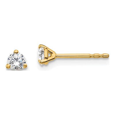 14K Yellow Gold 1/4 ct tw 3.2mm Round Lab-Grown Diamond Stud Earrings