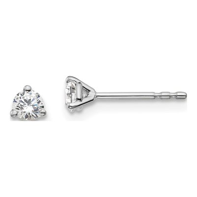 14K White Gold 1/4 ct tw 3.2mm Round Lab-Grown Diamond Stud Earrings