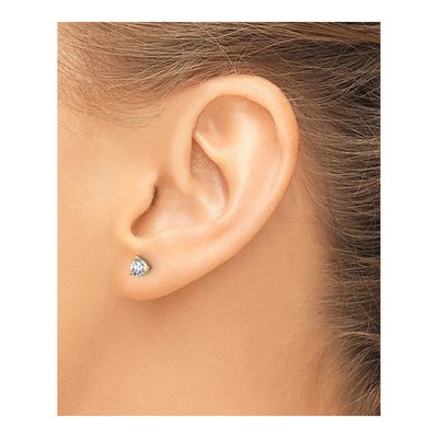 14K Yellow Gold 1/3 ct tw 3.5mm Round Lab-Grown Diamond Stud Earrings – view 4