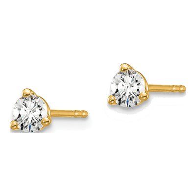 14K Yellow Gold 1/3 ct tw 3.5mm Round Lab-Grown Diamond Stud Earrings – view 3