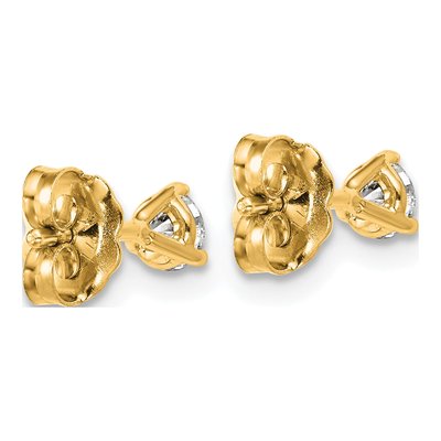 14K Yellow Gold 1/3 ct tw 3.5mm Round Lab-Grown Diamond Stud Earrings – view 5