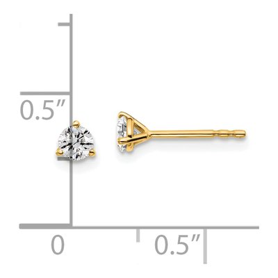 14K Yellow Gold 1/3 ct tw 3.5mm Round Lab-Grown Diamond Stud Earrings – view 6