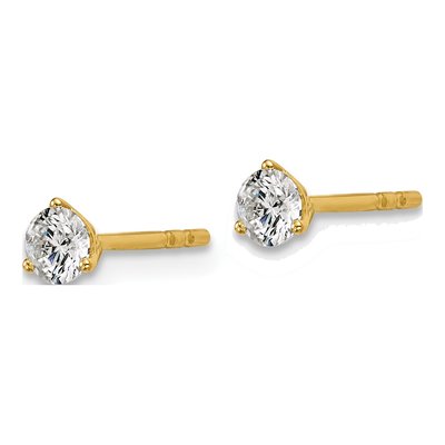 14K Yellow Gold 3/8 ct tw 3.5mm Round Lab-Grown Diamond Stud Earrings – view 4