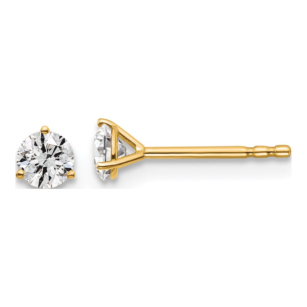 14K Yellow Gold 3/8 ct tw 3.5mm Round Lab-Grown Diamond Stud Earrings