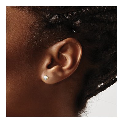 14K Yellow Gold 3/8 ct tw 3.5mm Round Lab-Grown Diamond Stud Earrings – view 5
