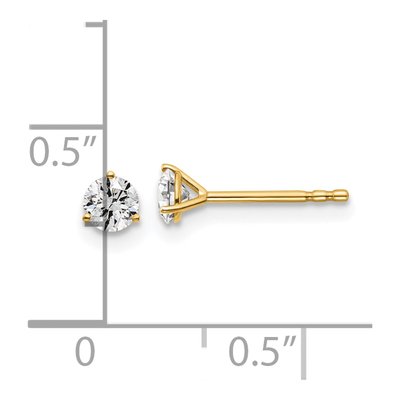 14K Yellow Gold 3/8 ct tw 3.5mm Round Lab-Grown Diamond Stud Earrings – view 7