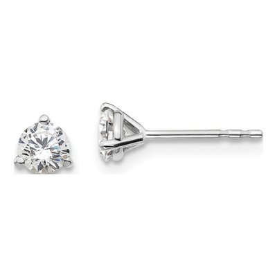 14K White Gold 1/2 ct tw 4mm Round Lab-Grown Diamond Stud Earrings