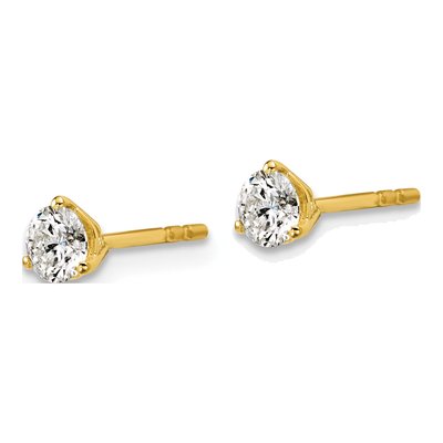 14K Yellow Gold 1/2 ct tw 4mm Round Lab-Grown Diamond Stud Earrings – view 4