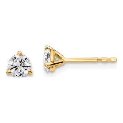 14K Yellow Gold 1/2 ct tw 4mm Round Lab-Grown Diamond Stud Earrings