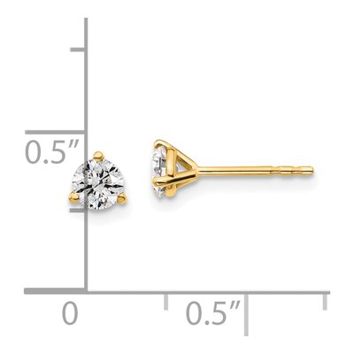14K Yellow Gold 1/2 ct tw 4mm Round Lab-Grown Diamond Stud Earrings – view 7