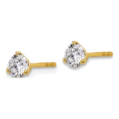 14K Yellow Gold 5/8 ct tw 4.4mm Round Lab-Grown Diamond Stud Earrings – view 4