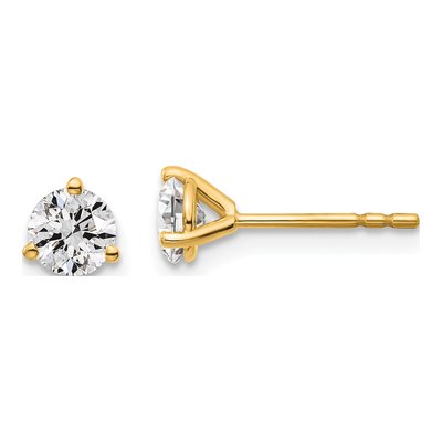 14K Yellow Gold 5/8 ct tw 4.4mm Round Lab-Grown Diamond Stud Earrings