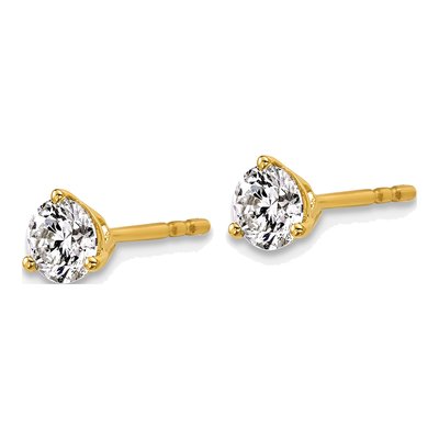 14K Yellow Gold 3/4 ct tw 4.5mm Round Lab-Grown Diamond Stud Earrings – view 4