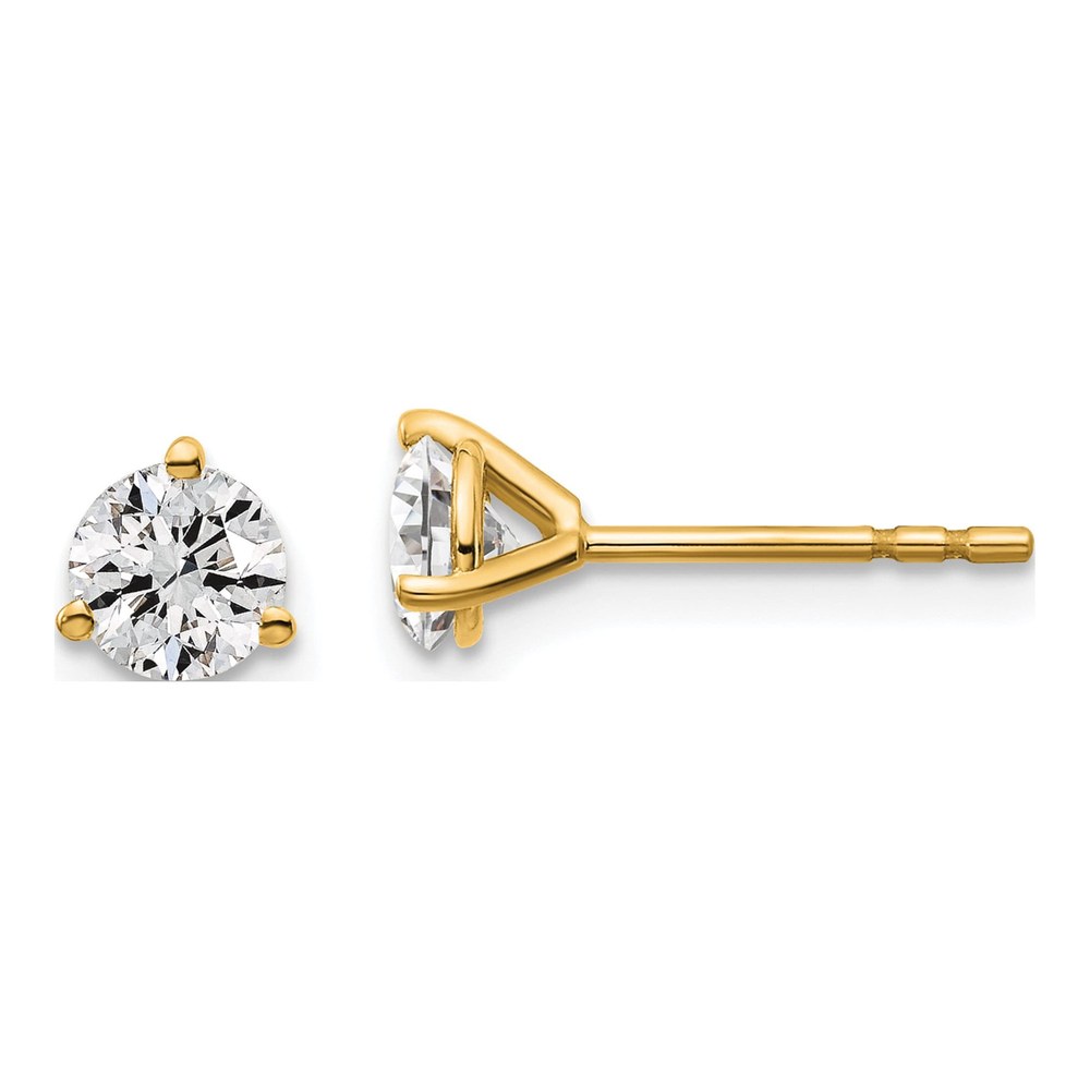 14K Yellow Gold 3/4 ct tw 4.5mm Round Lab-Grown Diamond Stud Earrings