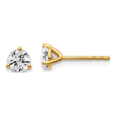 14K Yellow Gold 3/4 ct tw 4.5mm Round Lab-Grown Diamond Stud Earrings