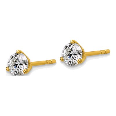 14K Yellow Gold 7/8 ct tw Round Lab-Grown Diamond Stud Earrings – view 4