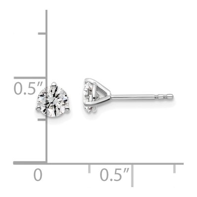 14K White Gold 7/8 ct tw Round Lab-Grown Diamond Stud Earrings – view 4