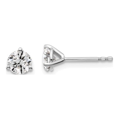 14K White Gold 7/8 ct tw Round Lab-Grown Diamond Stud Earrings