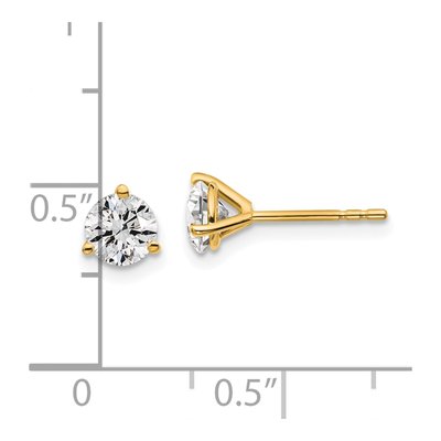 14K Yellow Gold 1 ct tw 5mm Round Lab-Grown Diamond Stud Earrings – view 6