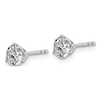 14K White Gold 1 ct tw 5mm Round Lab-Grown Diamond Stud Earrings – view 3