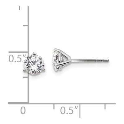 14K White Gold 1 ct tw 5mm Round Lab-Grown Diamond Stud Earrings – view 6