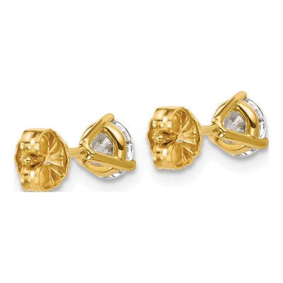 14K Yellow Gold 1 ct tw 5mm Round Lab-Grown Diamond Stud Earrings – view 5