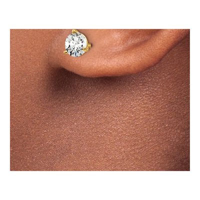 14K Yellow Gold 1 ct tw 5mm Round Lab-Grown Diamond Stud Earrings – view 4