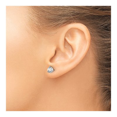 14K White Gold 1 ct tw 5mm Round Lab-Grown Diamond Stud Earrings – view 4