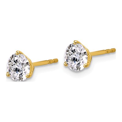 14K Yellow Gold 1 1/4 ct tw Round Lab-Grown Diamond Stud Earrings – view 3