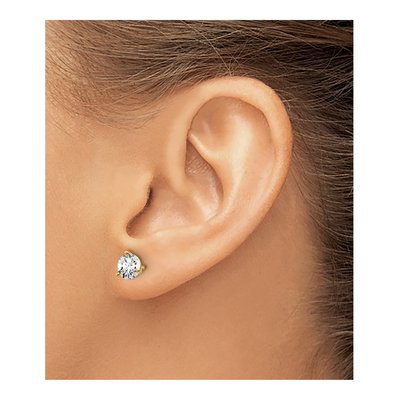 14K Yellow Gold 1 1/4 ct tw Round Lab-Grown Diamond Stud Earrings – view 4