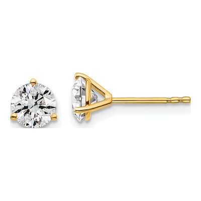14K Yellow Gold 1 1/4 ct tw Round Lab-Grown Diamond Stud Earrings