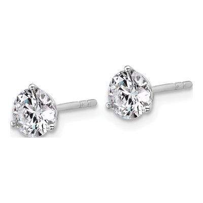 14K White Gold 1 1/4 ct tw Round Lab-Grown Diamond Stud Earrings – view 3
