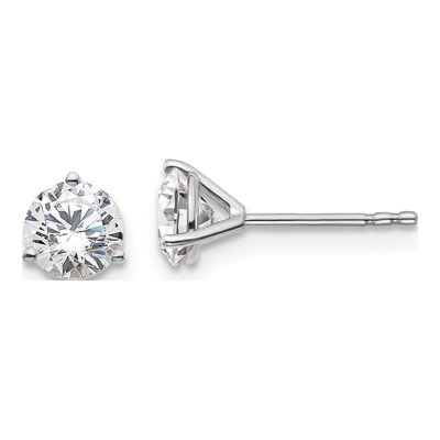 14K White Gold 1 1/4 ct tw Round Lab-Grown Diamond Stud Earrings