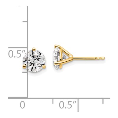14K Yellow Gold 1 3/8 ct tw Lab-Grown Diamond Round Prong Heavy Wt Stud Earrings – view 5
