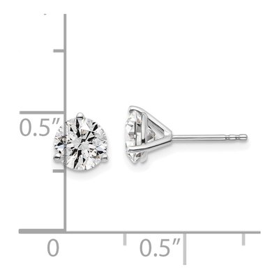 14K White Gold 1 3/8 ct tw Lab-Grown Diamond Round Prong Heavy Wt Stud Earrings – view 7